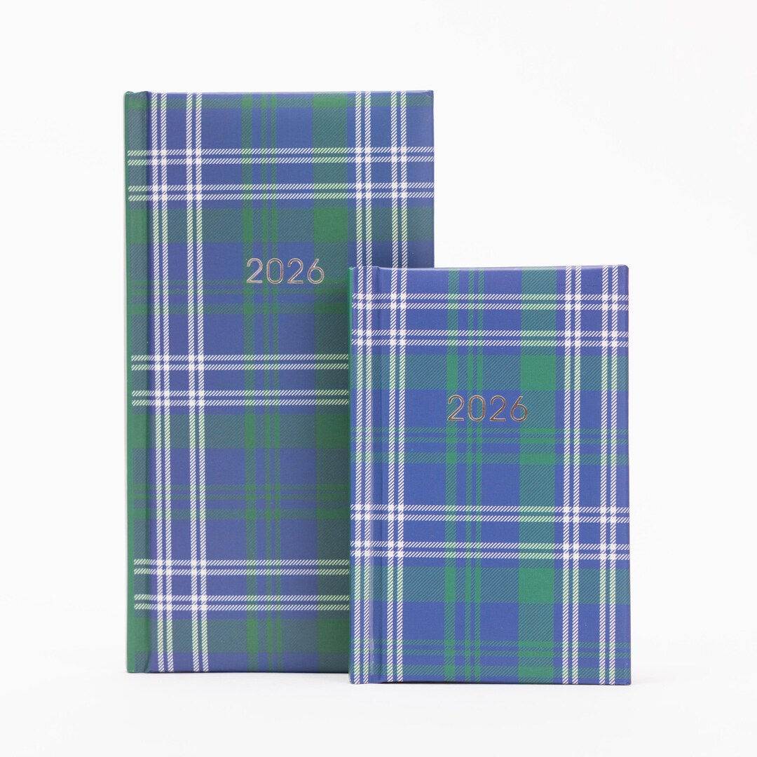 2026 Diary Tartan Slim Pocket Size Week to View 2026 Diaries Full Year ...