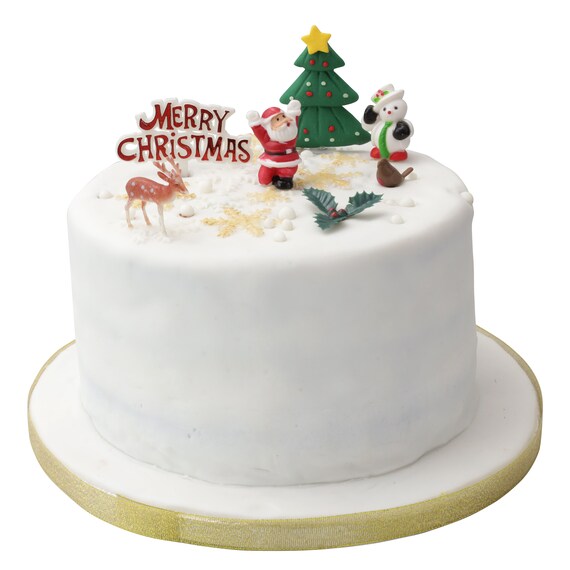 Adornos Para Tarta De Feliz Navidad, Adornos Para Cupcakes Con Forma De Tronco De Navidad, Juego De 7 Piezas - México