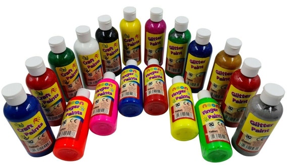 Poster Paint Children's Ready Mixed Non Toxic Kids Paints Bottles 18 X  200ml 