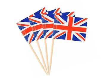 Union Jack Cocktail Sticks Flags Cake Topper Pick
