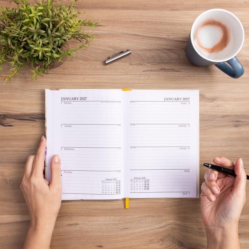 2027 Diary A5 Week to View 2026 Diaries Year Organiser Calendar Highland Cow image 6