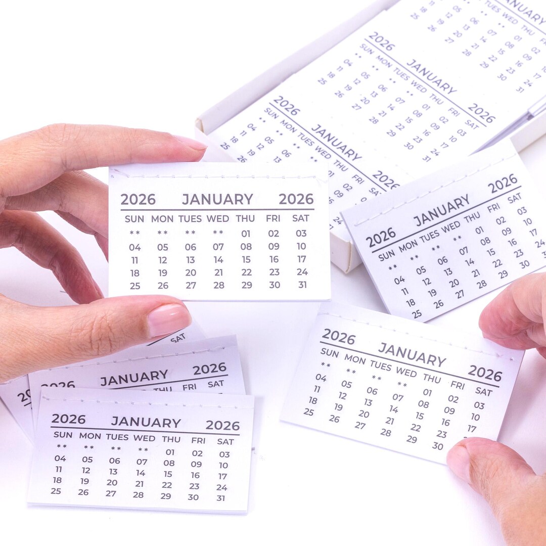 2026 Calendar Tabs Insert White Mini Calendar Tear off Pads Month to ...