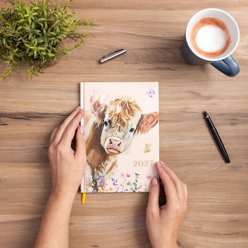 2027 Diary A5 Week to View 2026 Diaries Year Organiser Calendar Highland Cow image 11
