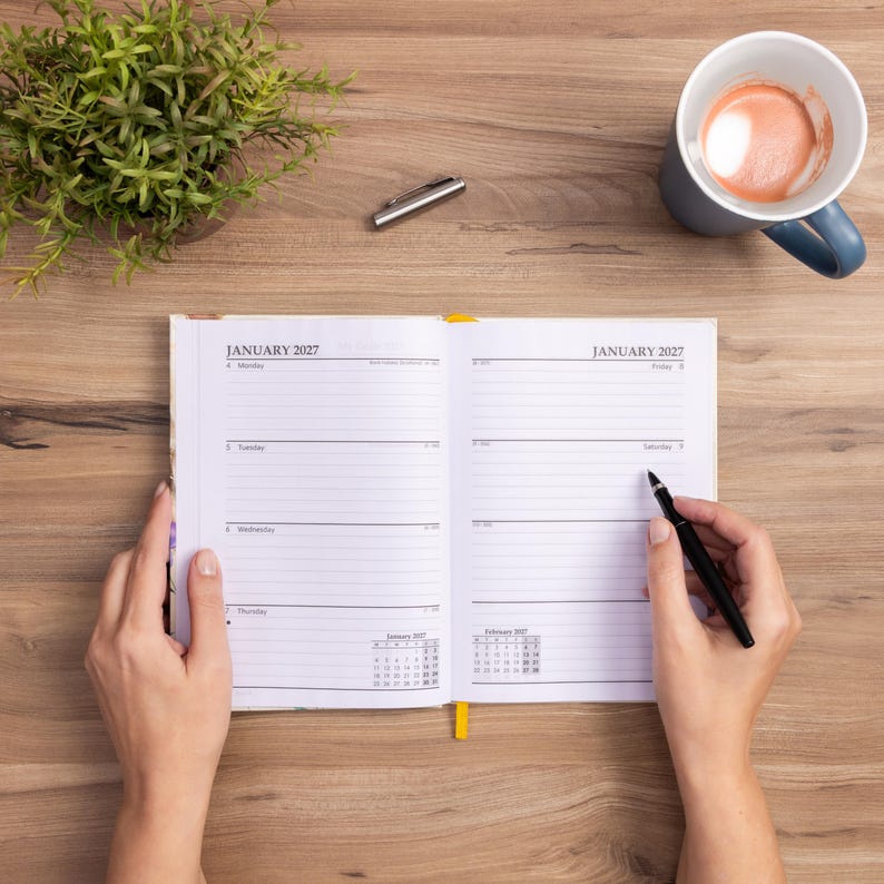 2027 Diary A5 Week to View 2026 Diaries Year Organiser Calendar Highland Cow image 7