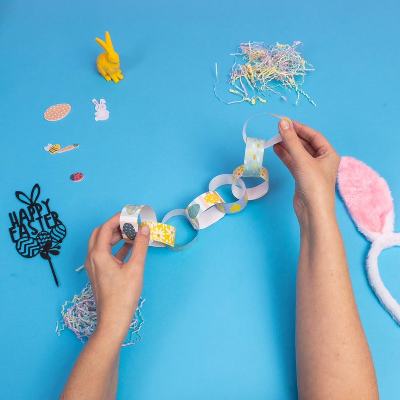 Self Adhesive Easter Paper Chains Kids Crafts Decorations Easter Party ...