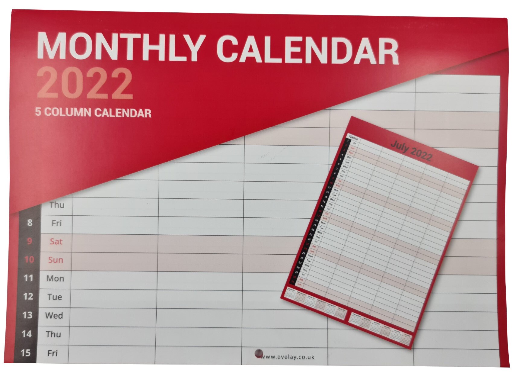 Calendar 2022 Wall hanging A3 monthly planner 5 columns staff Etsy
