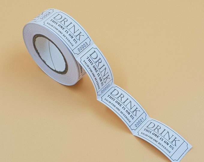 Featured listing image: Roll of 250 Free Drink Tokens Ticket party Wedding this drink is on us Party Event