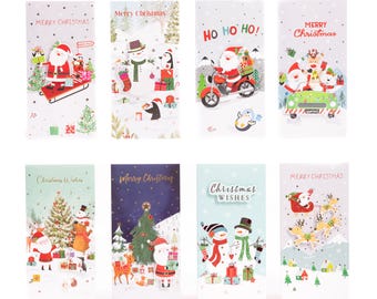 8 Money Wallets Christmas Gift Voucher Card & Envelope 3D Hand Finished