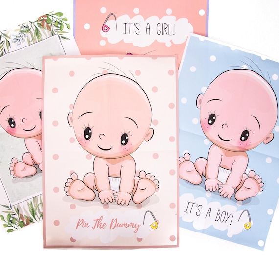 Pin the dummy on the baby shower party game Baby Girl Boy unisex MULTIPLAYER 20 player