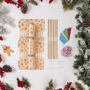 Make Your Own Christmas Cracker Kit Crackers Hats Snaps Jokes Holly Party Favours 12 Piecesits a Wonderfull time of the year Rose gold foil