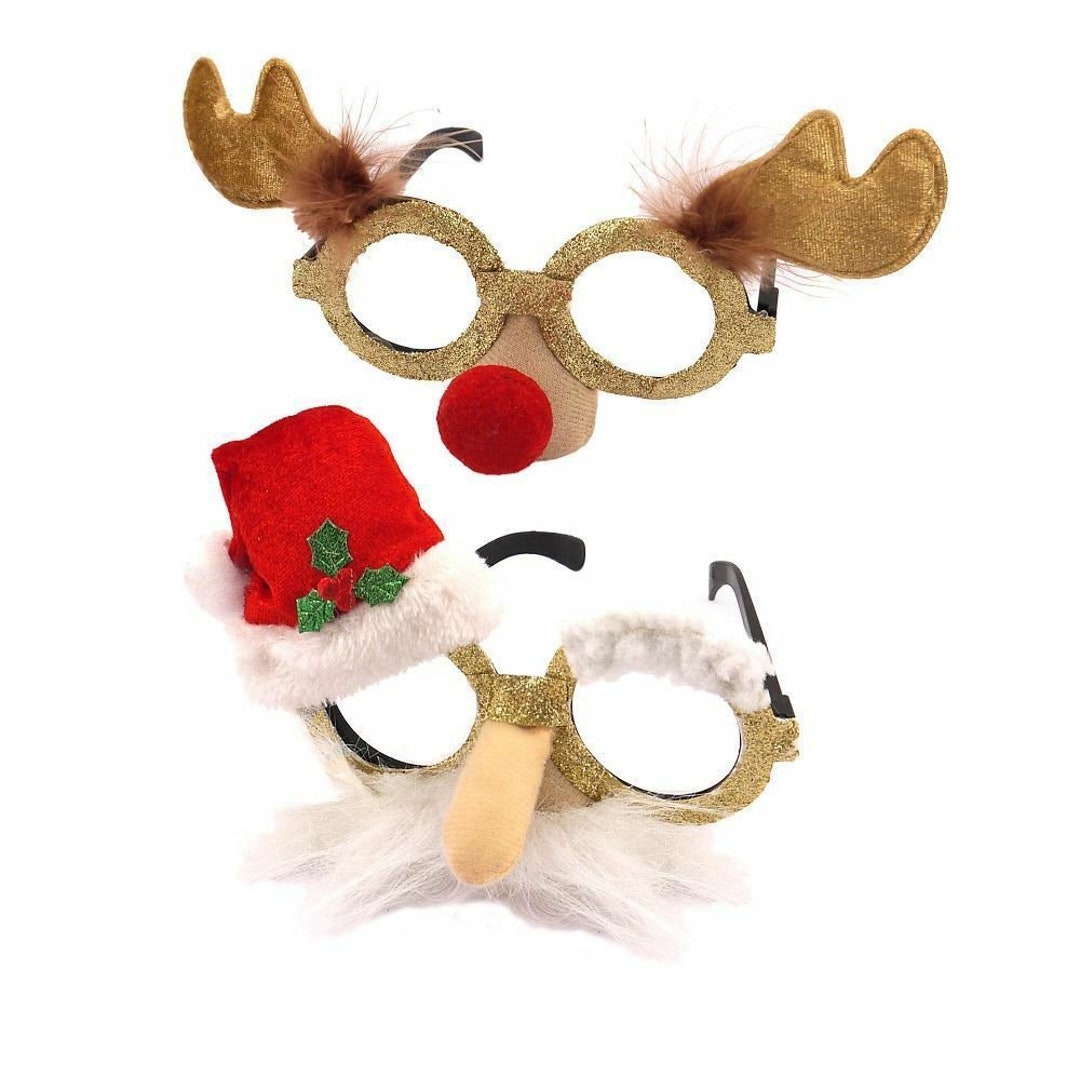 Adult Christmas Xmas Party Fun Novelty Santa Reindeer Glasses - Etsy UK