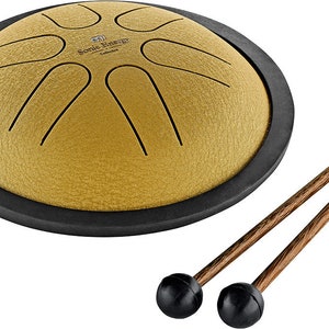 Tambour à langue en acier - 30,5 cm - Instrument de percussion à 13 notes -  Lotus - Avec sac de transport