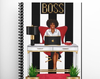 BOSS Lady Notebook/Journal|African American Journal|Writing Journals|Black Journal|Notebooks|BOSS Girl