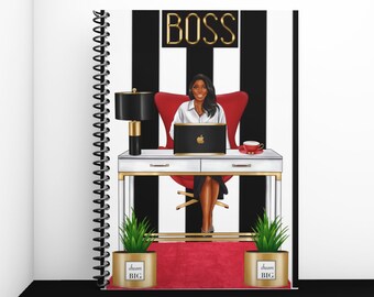 BOSS Lady Notebook/Journal|African American Journal|Writing Journals|Black Journal|Notebooks