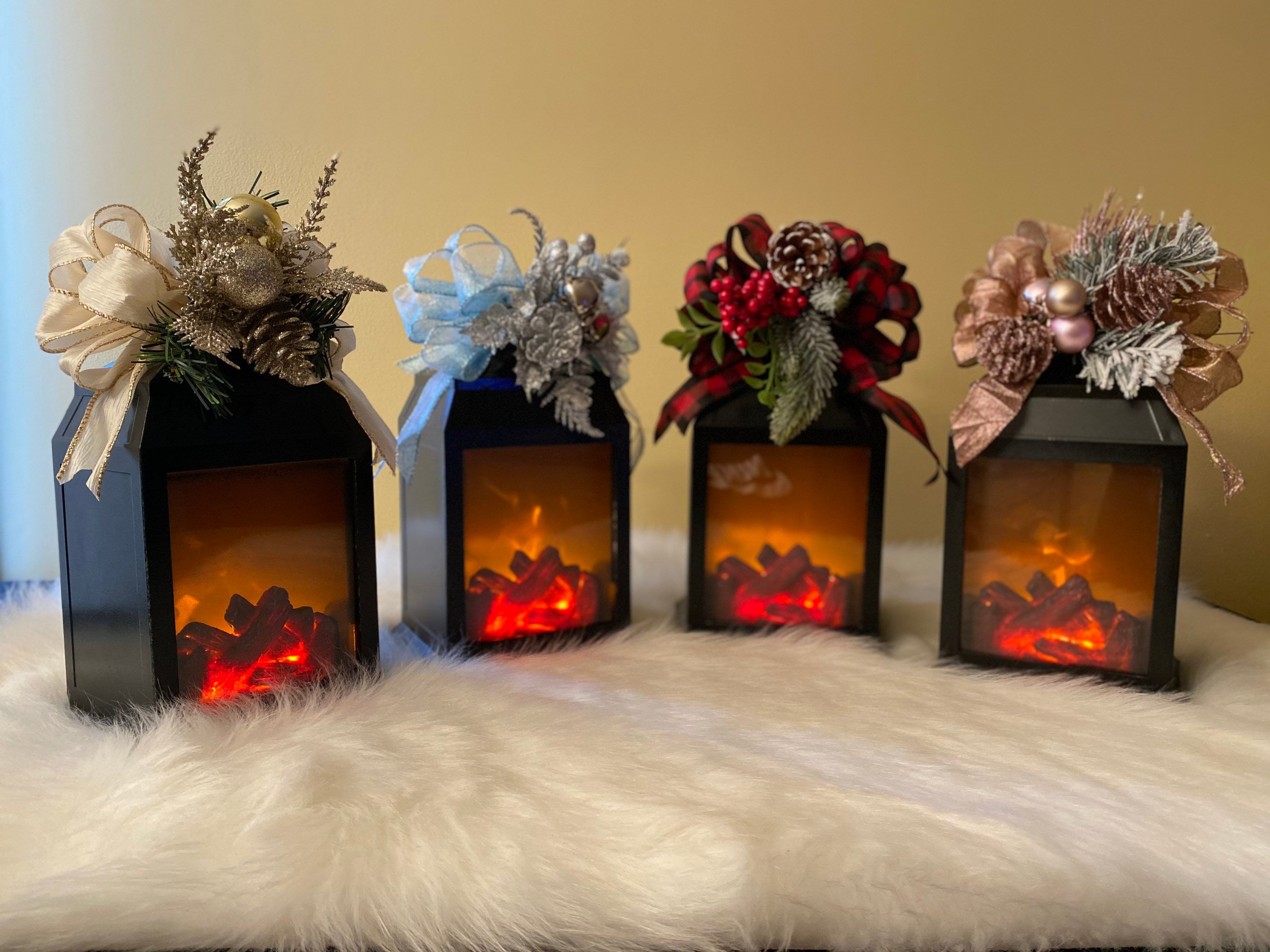 35 Stunning Christmas Fireplace Mantle Decor Ideas You'll Love: Festive Flair for Your Hearth 26 Christmas Lanterns with Artificial Fireplace Christmas Decor…