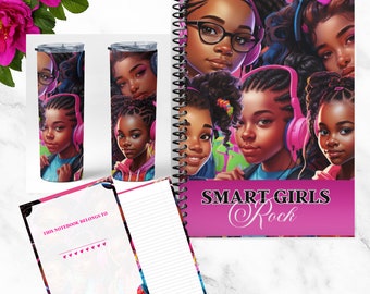 Journal and matching Tumbler for Girls, Smart Girls, Notebook, Teen Notebook, Teen Gifts