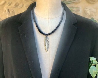 Collier en argent et en perles en verre