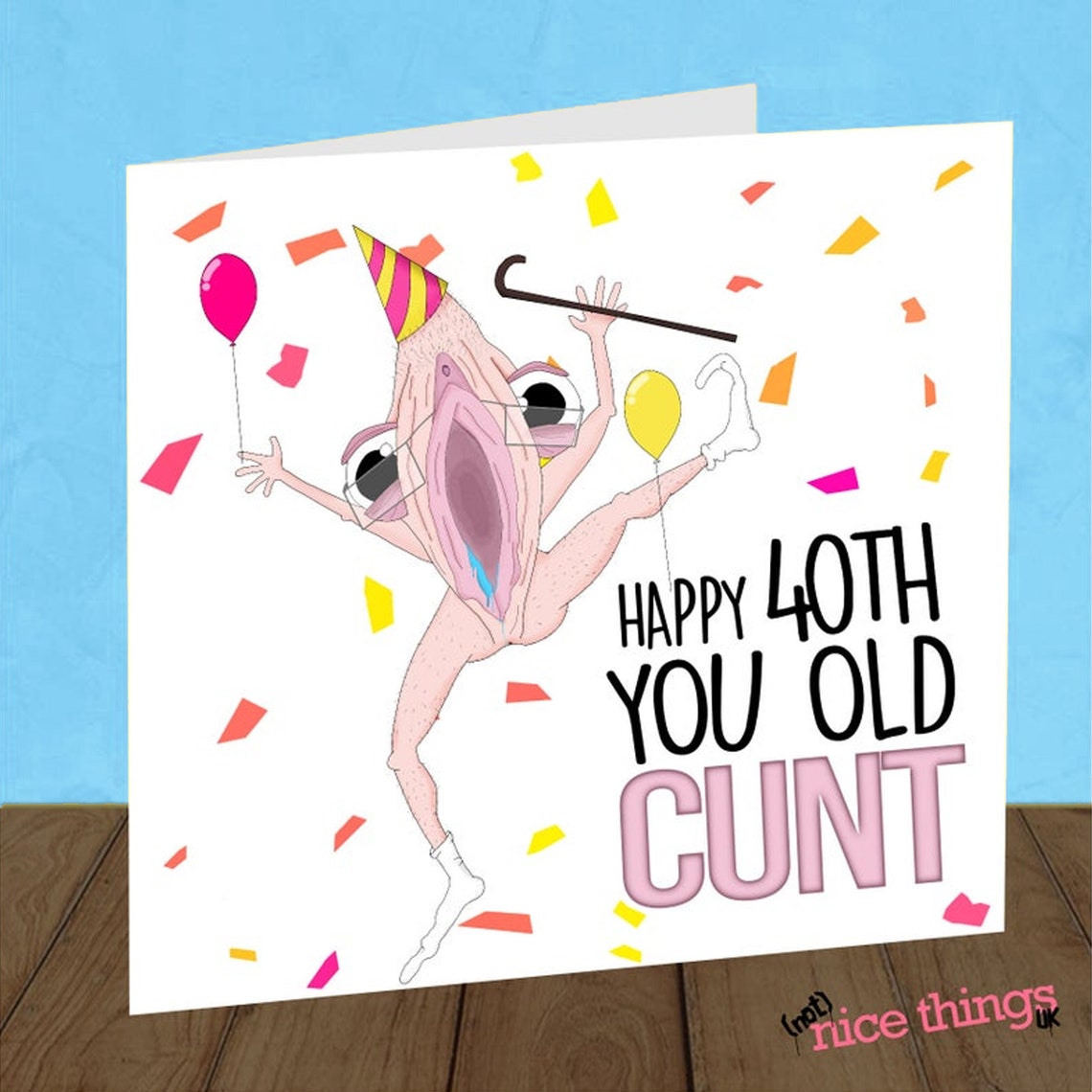 Old C Rude 40th Birthday Card Funny 40th Cards For Him For Etsy