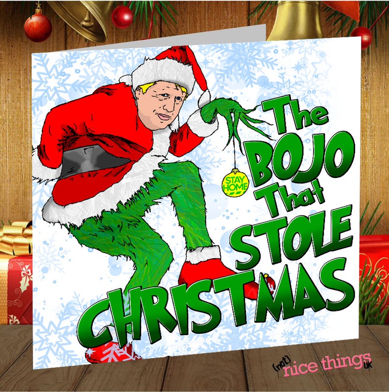 Boris Johnson Funny Christmas Card The Grinch Christmas | Etsy