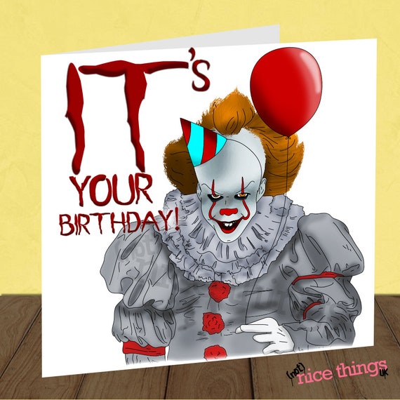 IT Clown Birthday Card Funny Clown Birthday Card Pennywise  Etsy