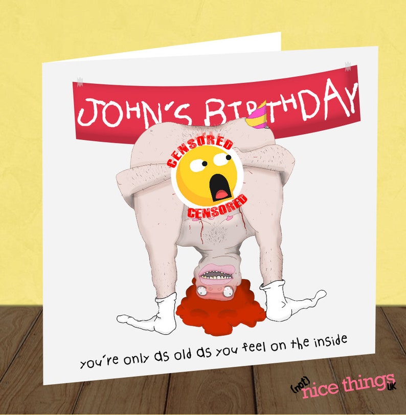 Rude Personalised Birthday Card Funny Birthday Card Dirty Etsy