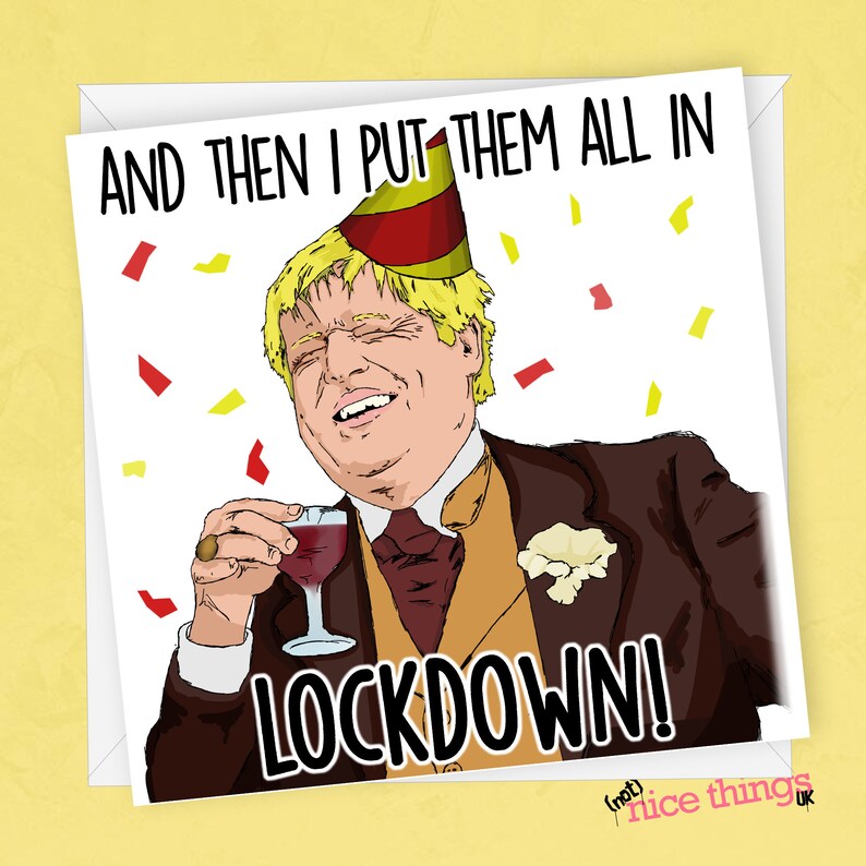 Boris Johnson Lustige Geburtstagskarte Tier 4 Lockdown Karte Etsy