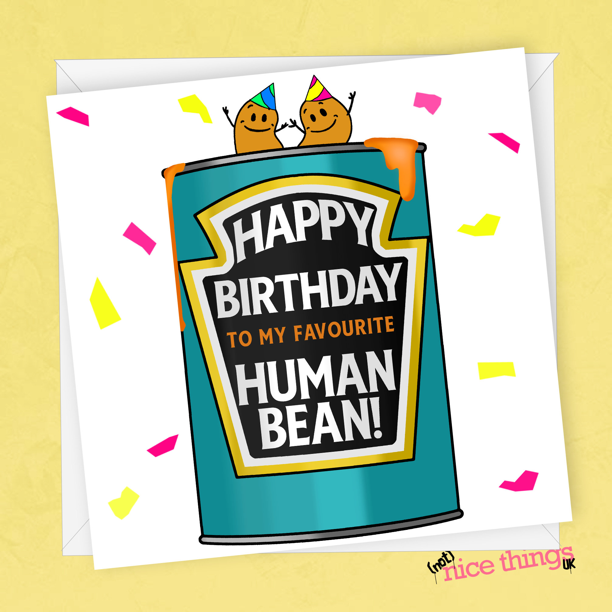 Human Bean Card Funny Birthday Card Vegan Cards Food Pun Etsy