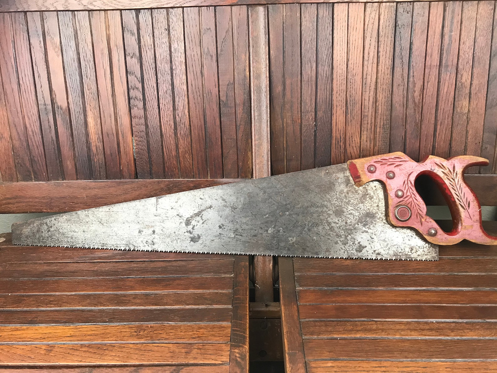 Antique Disston D23 with 26 Blade Hand Saw Wood Carved Etsy