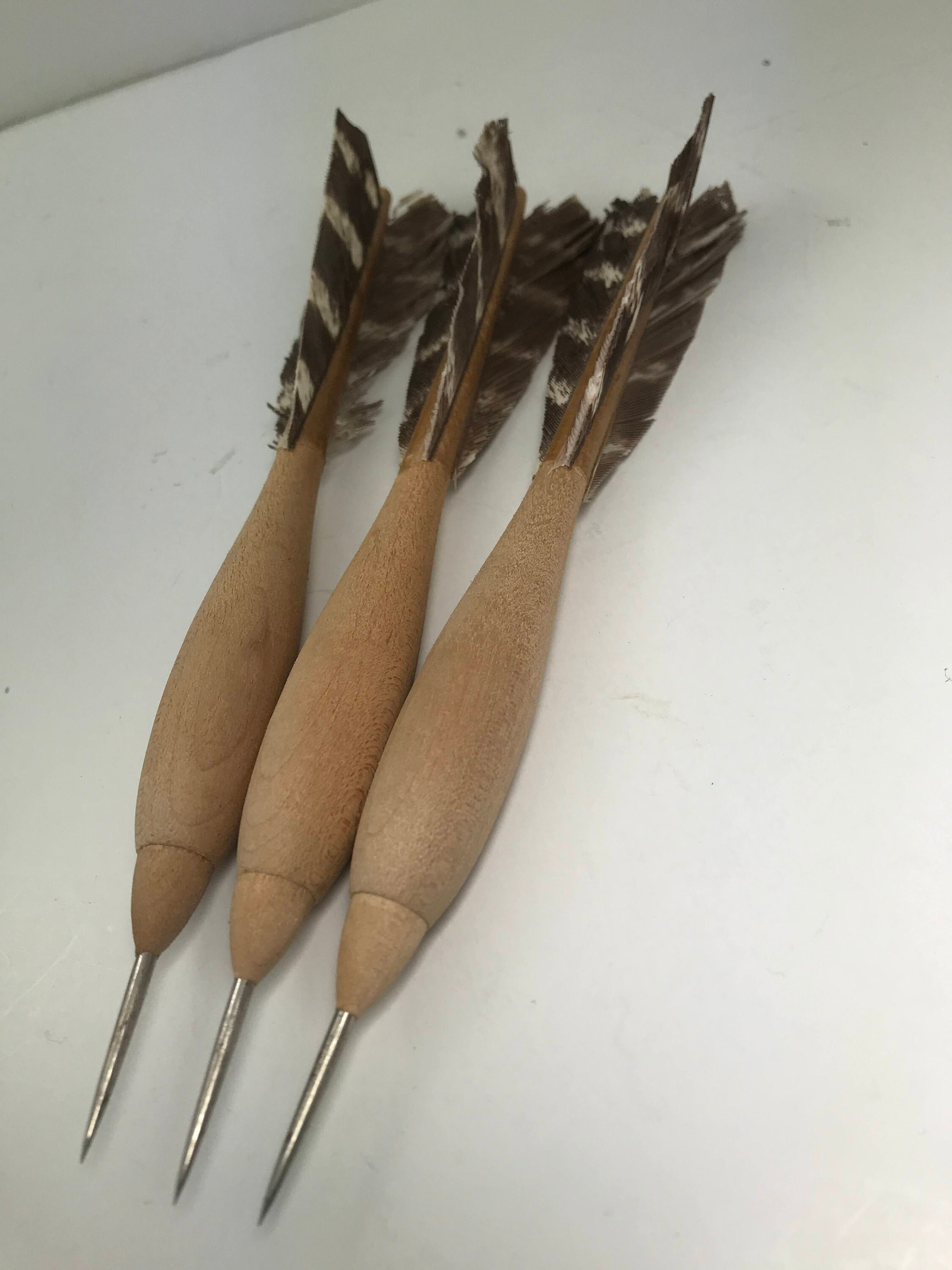 Set of 3 Vintage Turkey Feather Darts Authentic Originals Etsy