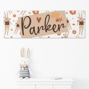 Custom Bunny Name Sign, Kids Name Sign, Nursery Name Sign, Bunny Nursery Decor, Bunny Childrens Decor, Bunny Decor, Kids Room Decor, 36x12&quot;