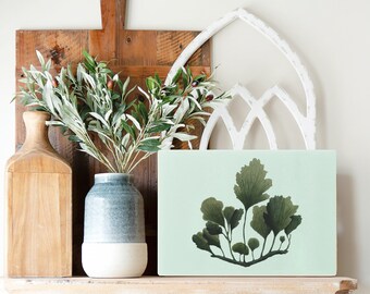 Botanical Cutting Board, Kitchen Accessories, Kitchen Gift, Sea Plant, Charcuterie Board, Coastal, Tempered Glass Cutting Board, 2 Sizes