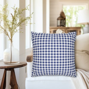 Blue Gingham Outdoor Pillows Etsy Singapore