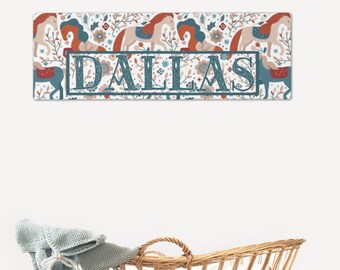 Custom Horse Sign, Kids Name Sign, Nursery Name Sign, Horse Kids Room, Custom Childrens, Kids Room Decor, Horse Decor, Western, 36x12"