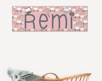 Benutzerdefinierte Kinder Eule Zeichen, Kinder Namen Zeichen, Kinderzimmer Namen Zeichen, Eule Kinderzimmer, Benutzerdefinierte Kinder, rosa Kinderzimmer Dekor, Eule Kinder Dekor, 36x12"