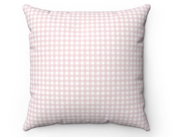 pink plaid pillow