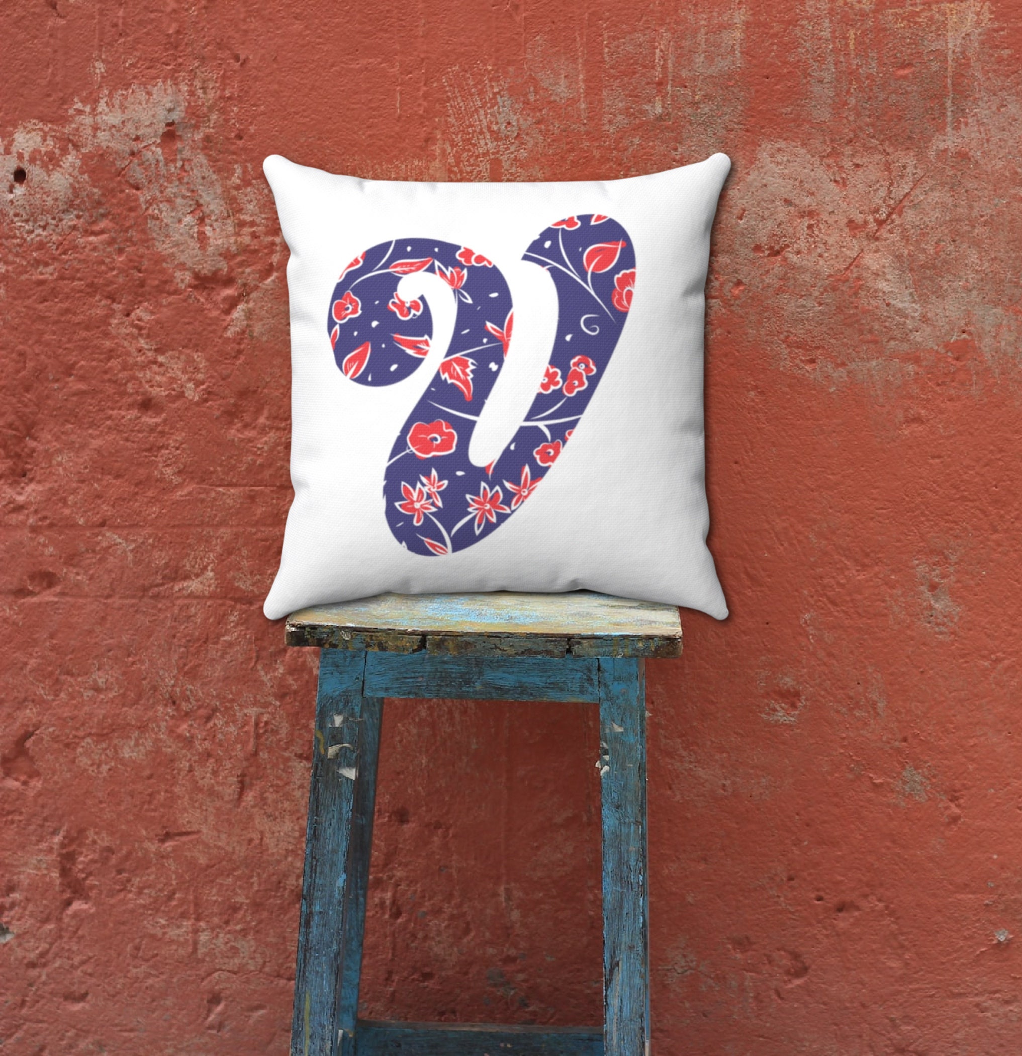 LETTER V PILLOW Cover Initial Pillow Letter V Pillow Etsy