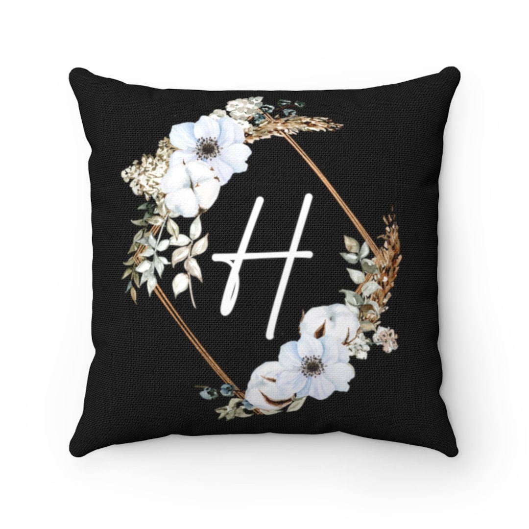 LETTER H PILLOW Cover, Initial Pillow, Letter H Pillow, Alphabet Pillow