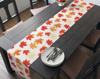 Maple Leaf Pattern Table Runner, Fall Autumn Decor