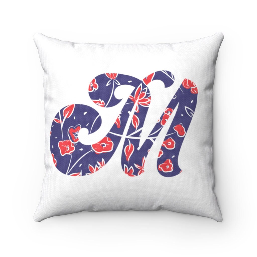 LETTER M PILLOW Cover Initial Pillow Letter M Pillow Etsy