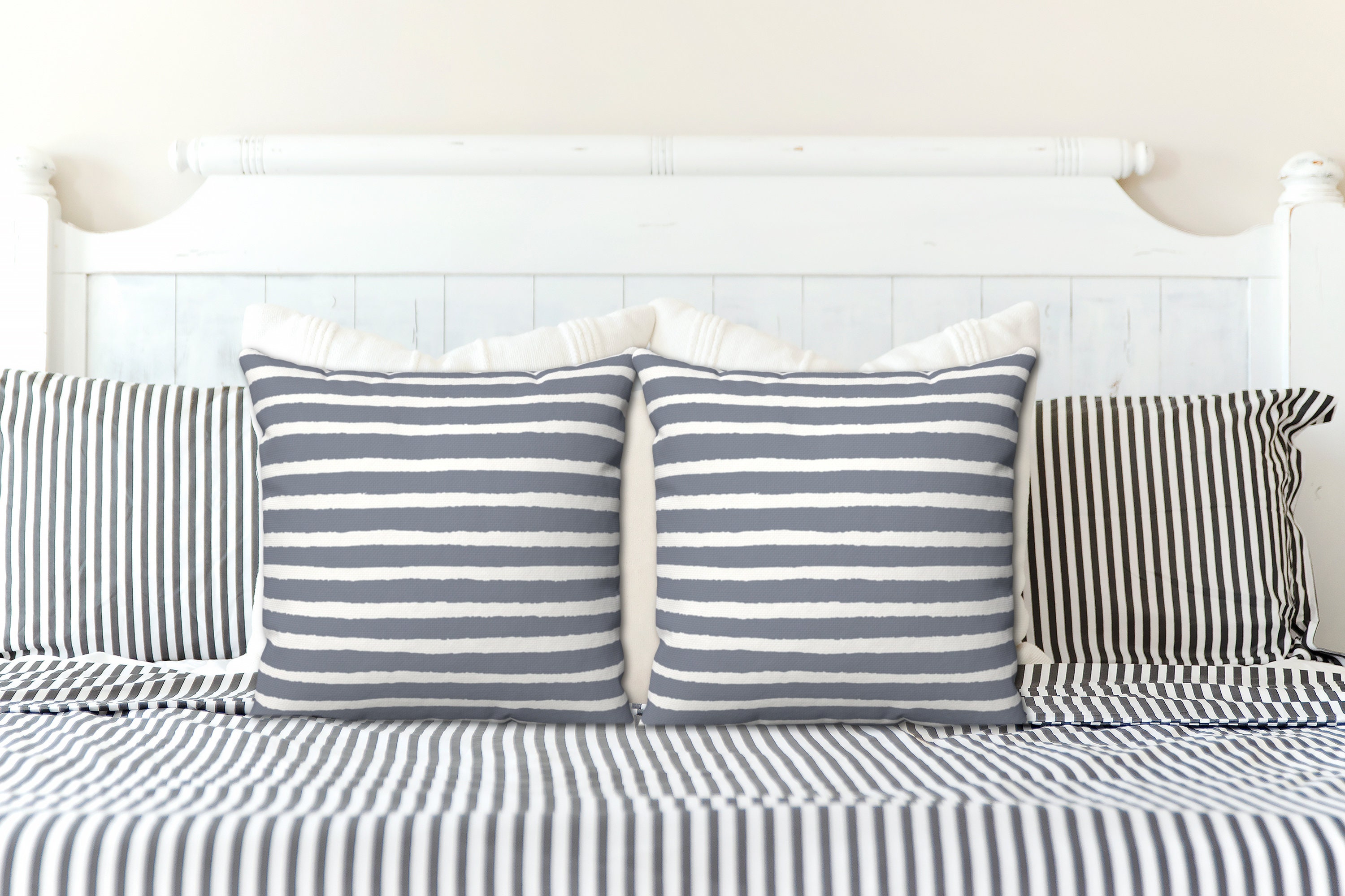 GREY STRIPED PILLOW Cover Grey and White Minimalist Etsy
