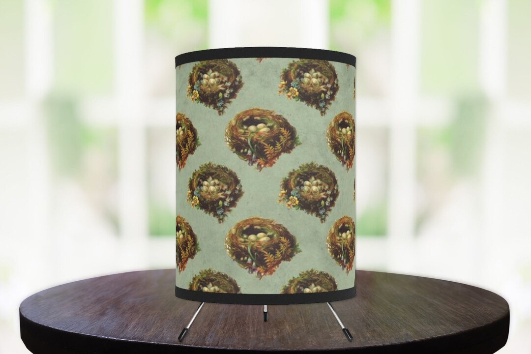 BIRDS NEST LAMP, Vintage Bird Lamp, Eggs Nest, Botanical Decor, Vintage