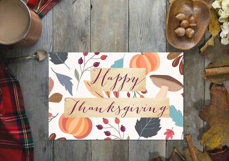 HAPPY THANKSGIVING PLACEMAT Printable Thanksgiving Table | Etsy