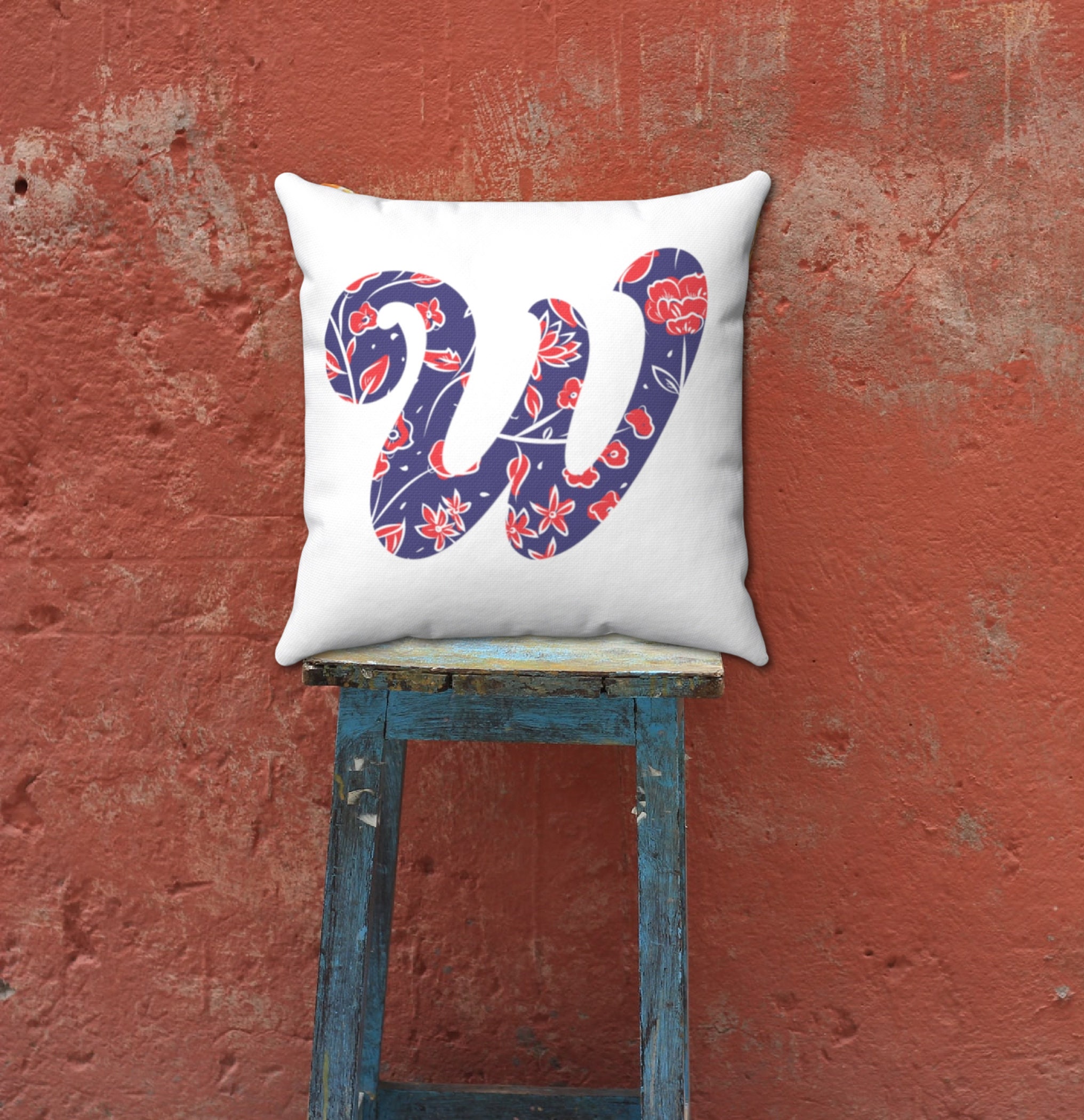 LETTER W PILLOW Cover Initial Pillow Letter W Pillow Etsy