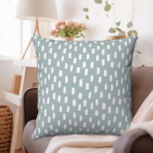 Blue Grey & White Dashes Throw Pillow, Neutral Throw Pillows, Gray Throw Pillows, Outdoor Throw Pillows, Throw Pillow Sets, Blue Gray Decor