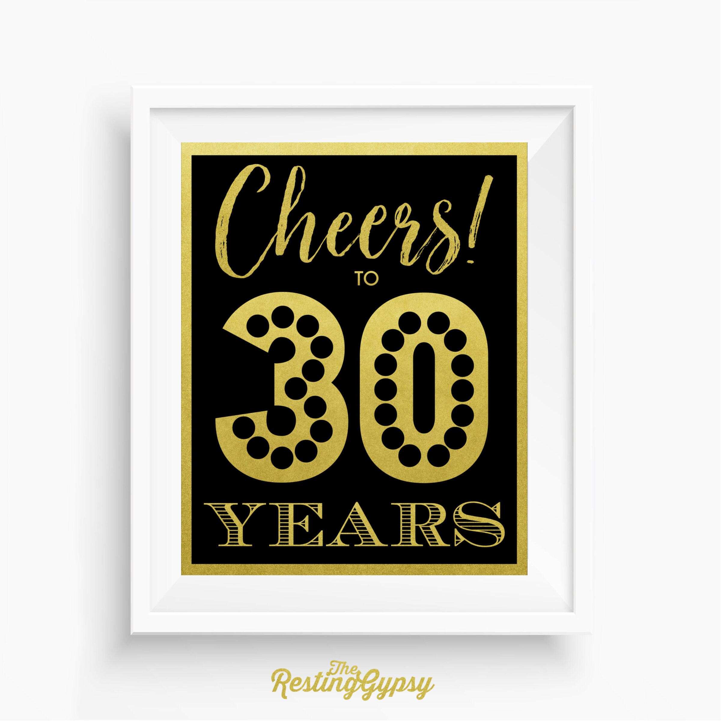 CHEERS TO 30 YEARS Instant Printable Download 30th | Etsy