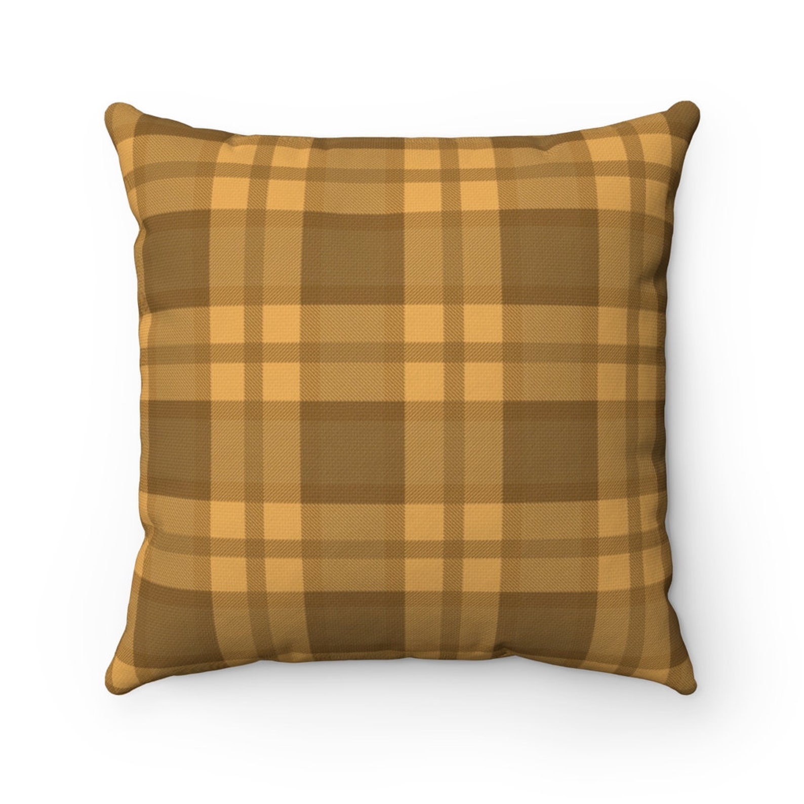 BROWN PLAID Pillow Cover Fall Pillow Cover Brown Tartan Etsy