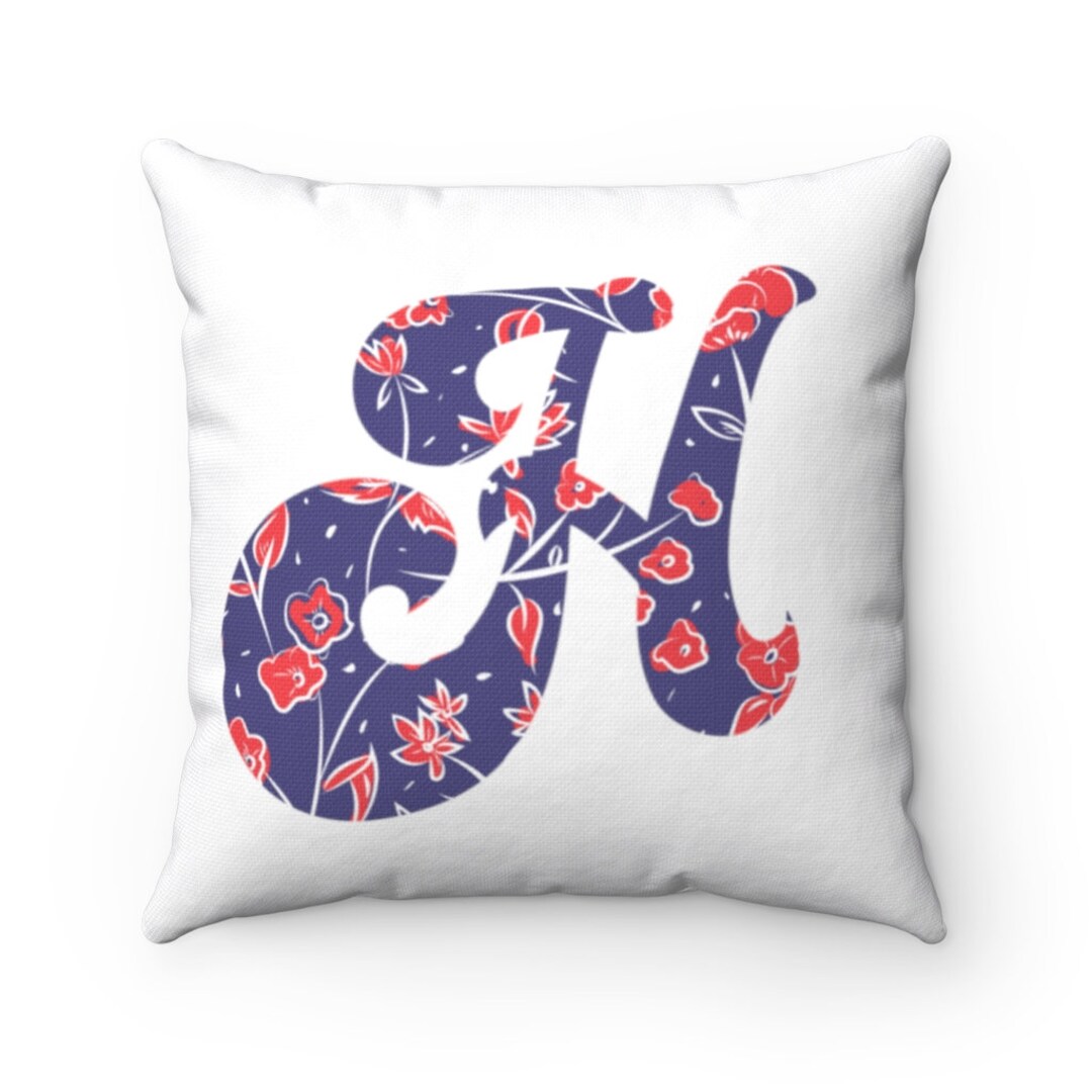 Letter H Pillow Cover Initial Pillow Letter H Pillow Alphabet Pillow Cover Alphabet Pillow Blue Red Floral Monogram Pillow 4 Sizes Etsy Canada