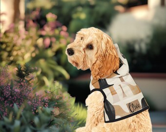 Haustier Hund Katze Sweatshirt Hoodie - Stilvolles neutrales Muster mit benutzerdefinierten Haustiernamen