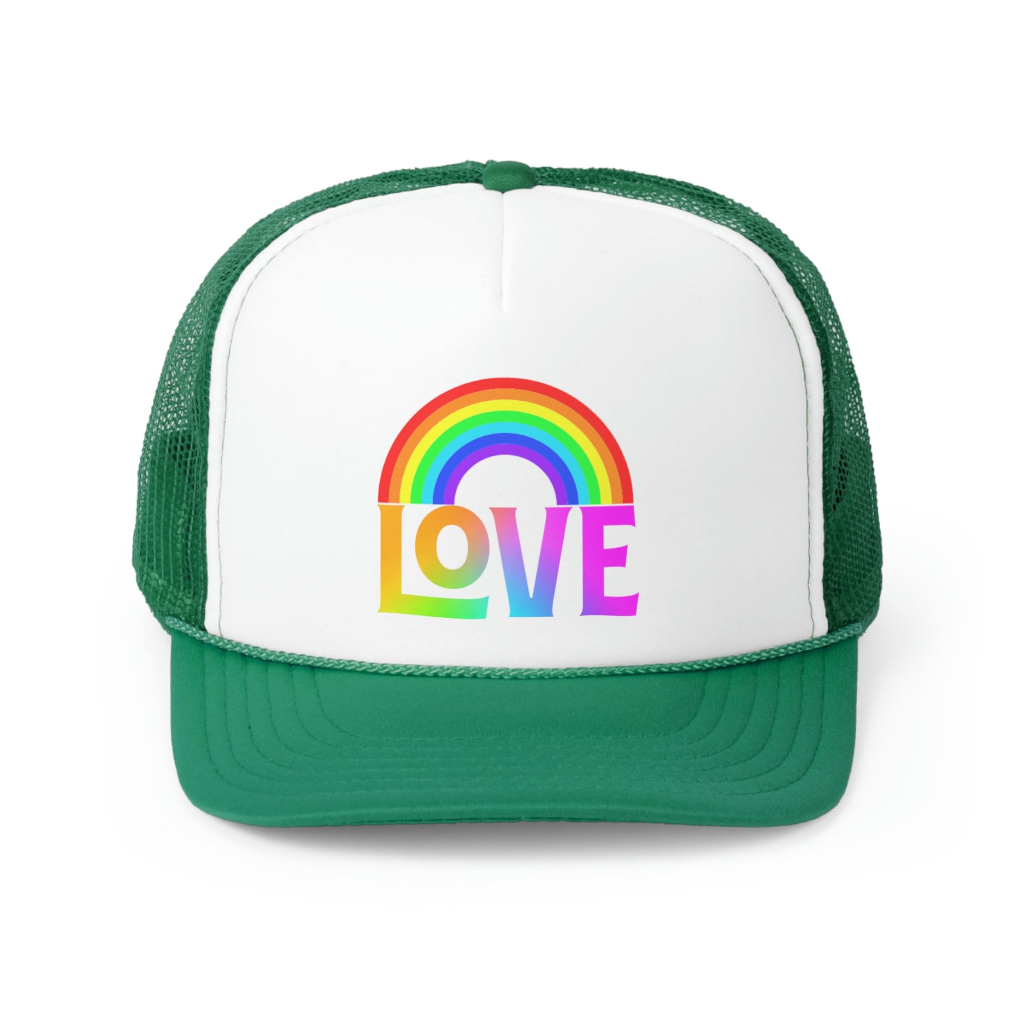 LGBT Rainbow Heart Baseball Cap - Love Is Love Pride Trucker Hat, Adjustable Unisex - View #11