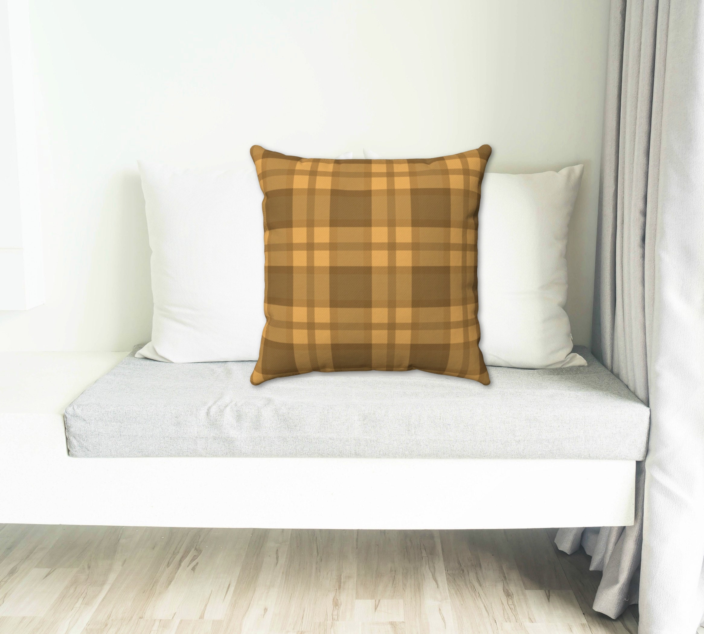 BROWN PLAID Pillow Cover Fall Pillow Cover Brown Tartan Etsy